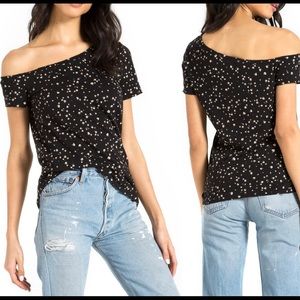 n:philanthropy black floral off the shoulder XL